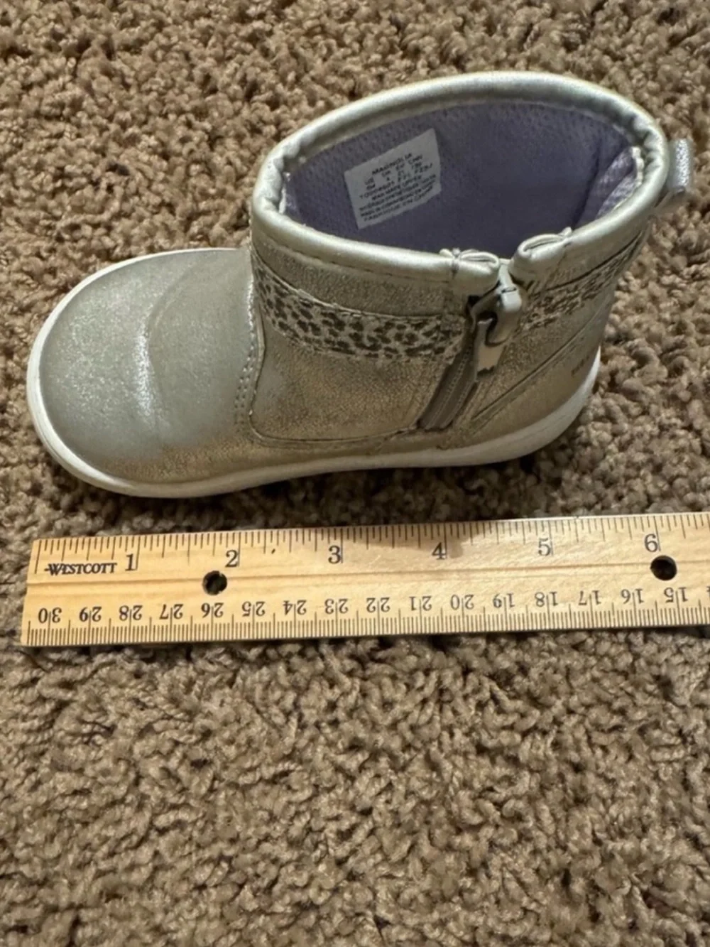 Stride Rite 360 Silver Kids Ankle Boots - Size 5
